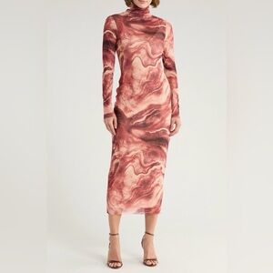 AFRM LOS ANGELES
Marni Turtleneck Long Sleeve Mesh Dress